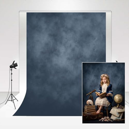 Portrait fond bleu studio Kate grand format résout décors ternes