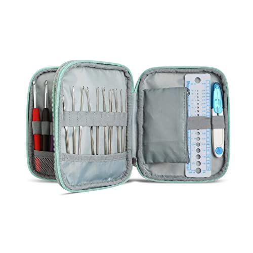 QZLKNIT Knitting Needle Case, Portable Crochet Needle Case, Travel Organizer Storage Bag for Knitting Needles and Other Accessories (Bag Only) - Thumbnail 4