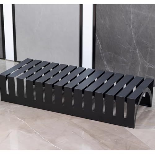 Présentoir pour carrelage en métal noir avec 13 emplacements pour échantillons de bois