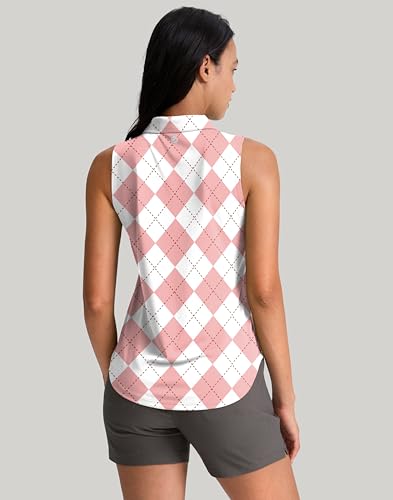 G Gradual Womens Golf Shirt Sleeveless Zip Up Polo Shirts - image 3