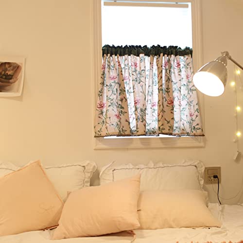 Cortinas florales elegantes para ventanas de cocina y cafetería con caída fluida 6
