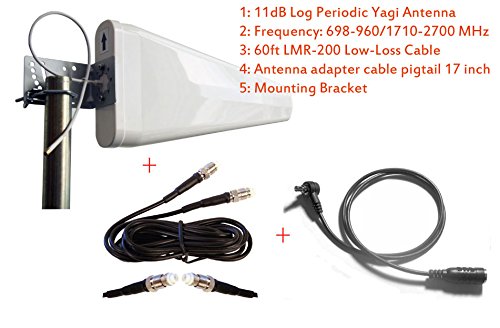 External Yagi Antenna For Verizon Jetpack 4G Lte Mobile Hotspot Ac791L Netgear Aircard 791S 791L 11Db W/ 60Ft Low-Loss Cable Wide Band Log Periodic Directional Aerial 3G 4G Lte #TOP2