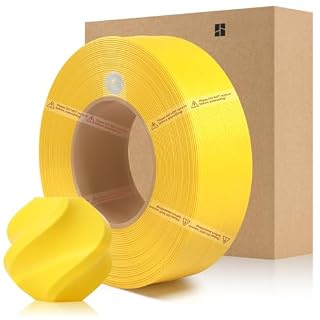 バンブーPETGベーシックリフィルフィラメント 1.75mm 1kg (2.2ポンド) RFID付き Bambu Lab A1/X1/P1シリーズ 3Dプリンター用 強力な靭性 屋外用 3Dプリントフィラメント スプールなし +/- 0.03mm (イエロー 30402)
