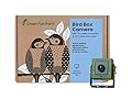 Green Feathers Wildlife 700TVL Wired Bird Box Camera with Night Vision 940nm Invisible Infrared, Includes 20m Video and Power Extension Cable