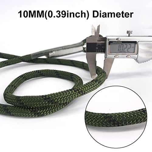 Newdoar Ce Certified Static Climbing Rope 10Mm(3/8In) Accessory Cord Equipment 33Ft(10M), 66Ft(20M) 98Ft(30M) Escape Rope Ice Climbing Equipment Fire Rescue Rope(Armygreen/33Ft/10M) #TOP2
