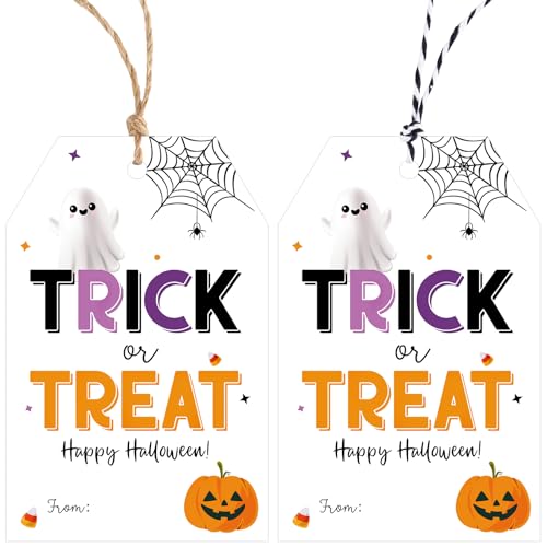 Étiquettes d'Halloween Alynta avec ficelle de jute pour cadeaux et sachets de bonbons