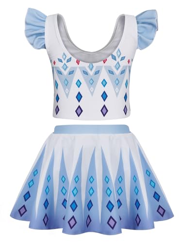 Image of WonderBabe Toddler Girls 2 Piece Tankini Bathing Suits Princess Summer Rash Guard Swimwear