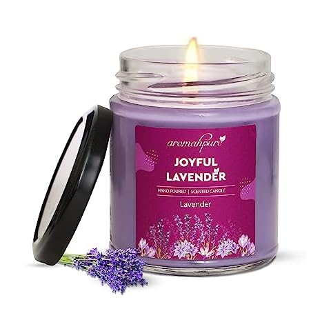 Aromahpure Scented Candle (45 Hrs) 100% Soy Wax, Handcrafted | Smoke-Free | Joyful Lavender- Lavender Fragrance Candles for Home Bedrooms, Near Bathtubs, Dining Areas, Kitchens, Gift Sets Cover