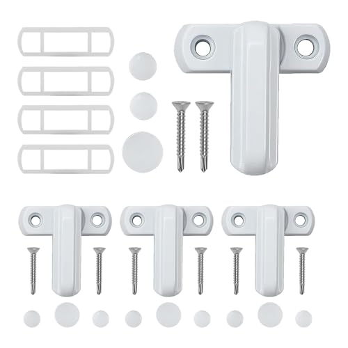 Rrlihjgu   Cerradura de seguridad para ventana (4 piezas, cerradura para puerta corrediza vidrio), cerradura antirrobo de aluminio para puerta corredera Hotel autocaravana apartamento