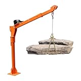 LYNICESHOP 1100 LBS Truck-Mounted Crane Hoist, w/12V Electric Winch & Remote Control, 360° Rotatable Base, for Pickup Truck Jib Cranes (1100lbs+3500lbs 12V Winch)