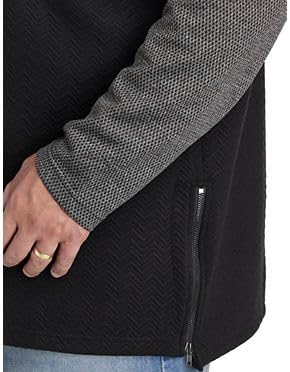 True Nation by DXL Men's Big and Tall 1/4-Zip Colorblocked Hoodie, Black3