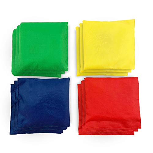 Tytroy 12 Assorted Color Large 5X5 4Oz Each Strong Nylon Bean Bags For Beanbag-Toss Carnival Cornhole Games Fun With Family & Friends Away From Phones Tvs & Computers Xmas (12 Pack 4Oz) #TOP1