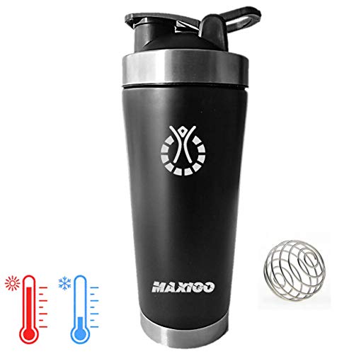MAXIGO Stainless Steel shaker Bottle, Insulated water bottle, Protein Shaker Cup| Cold 24H
