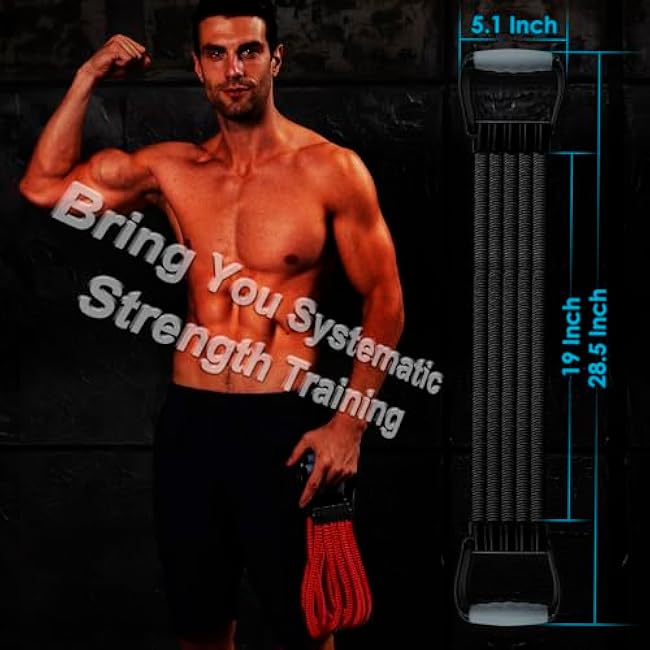 5-Level Chest Expander with Adjustable Resistance Bands, Exercise Band with Handle, Suitable for Men and Women of Different Strength Classes Fitness, Yoga, Training Home Gym Equipment