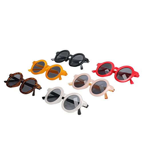Óculos de sol infantil 6 peças bonito redondo proteção UV 6 cores leve óculos de sol infantil para m