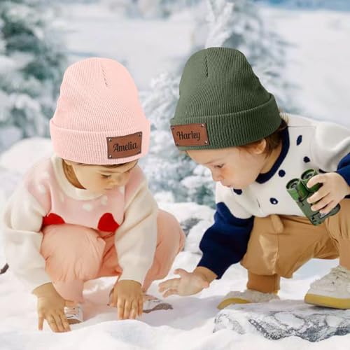 NIBESSER Unisex Erwachsenen Mütze Beanie Bedrucken Lassen, Wintermütze Hat zum Personalisieren Mit Name oder Wunschtext, selbst gestalten