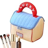 Entzückende ästhetische Anziehungskraft: Diese Make -up -Tasche ist nicht nur visuell ansprechend, sondern bietet auch eine praktische und stilvolle Aufbewahrungslösung für Reisen, in Form eines charmanten kleinen Zuhauses.
