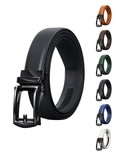 メンズビジネスベルト ブラックレザー