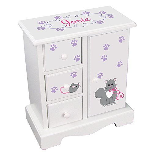 My Bambino Personalized Girls Jewelry Armoire Chest Box With Kitty Cat Design #TOP30