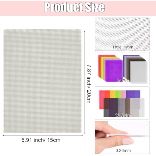 12 Pack Eye Mesh, 12 Color Eye Mesh for Therian Mask, 7.87 x 5.91 Inch DIY Therian Mask Kit for Furries Cosplay, Props, Fursuits, Craft Making