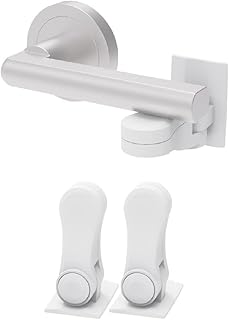 Inaya Child Proof Door Lever Lock, Baby Proofing Door Handle Lock, Minimalist Design, 3M Adhesive & No DrillingNeed, Child Safety Door Handle Locks (2 Pack)