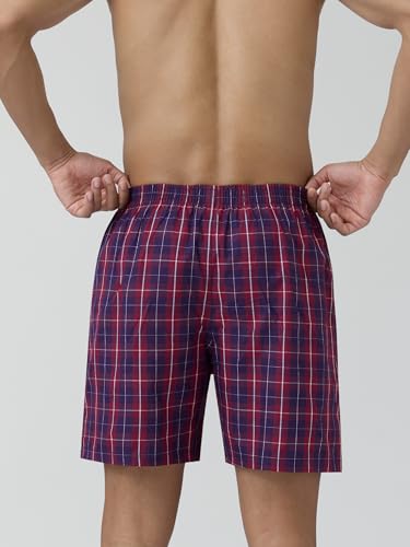 Image of XYXX Men's Checkmate Relaxed Fit Cotton Boxer Shorts with Dual Pocket & No Marks Waistband (Pack of 2)