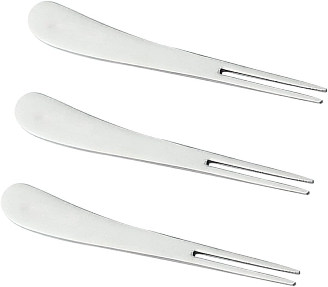3pcs Stainless Steel Fruit Forks, Mini Dessert Picks