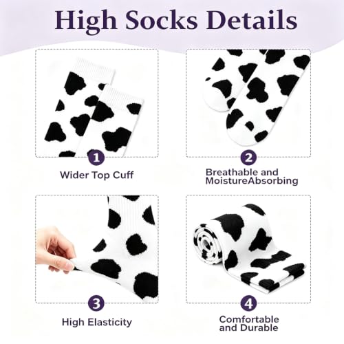 Image of YELAIVP Over Knee Rainbow Thigh High Socks Gloves Set Cosplay Accessories Arm Leg Warmers for Girls