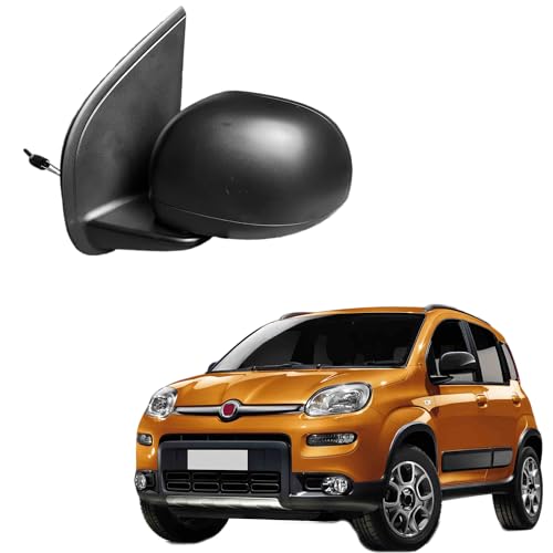 La regolazione MANUALE Specchietto Retrovisore Esterno Nero compatibile con FIAT PANDA 2012>. (MANUALE). Vetro cromato e convesso senza riscaldamento. Calotta nera (SINISTRO)