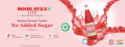 Hamdard Rooh Afza Lite with No Added Sugar, 750 ML