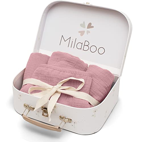MilaBoo® Bavoir pour bébé - Cadeau de naissance - 100 % coton bio certifié GOTS Cover