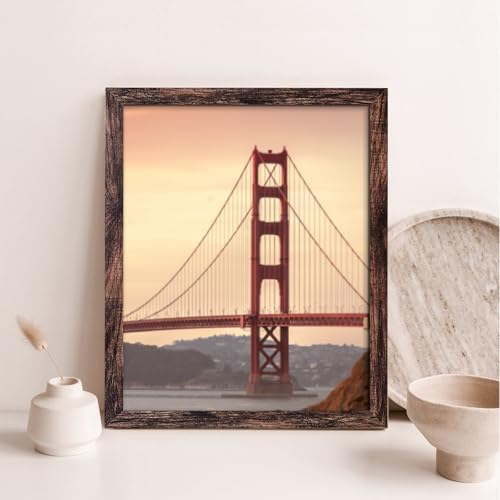Image of BESCRCL 22x28 Picture Frame Brown, Poster Frames Wall Hanging, Display Pictures 22 x 28 without Mat, 1 Pack