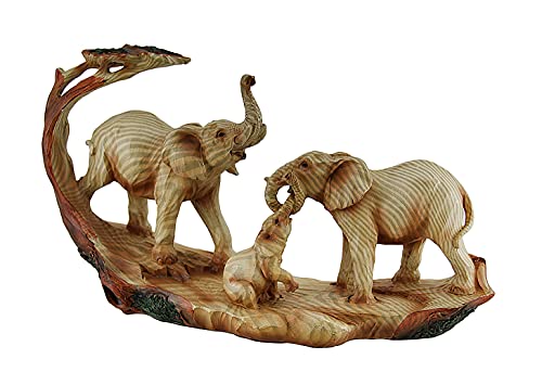 Zeckos Elephant Family Statue