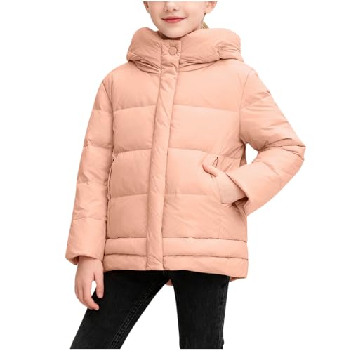 Saxrel Chaqueta impermeable para niños y niñas, con capucha, manga larga, acolchada, con cremallera, con bolsillo, cálida, para invierno, deportes al aire libre, algodón, Reino Unido, 1 rosa., 3 años
