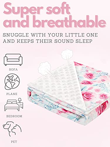 Minky Baby Blanket Plush Mink Blanket Nursery Bed Blanket With Dotted Backing For Baby Boy Baby Girl 30X40 Inches (Rose) #TOP1