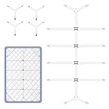 【Attache drap housse set】: Ce set contient 12 pinces de modèle domestique blanc attache drap housse + 4 pièces de modèle de voyage tendeur drap housse, le attache drap housse domestique utilise une sangle en nylon + des boucles métalliques (élasticité 120-250cm), tandis que le tendeur drap housse de voyage est en pp + nylon + acier inoxydable. Cette double configuration s’adapte flexiblement aux différents besoins en linge de lit.