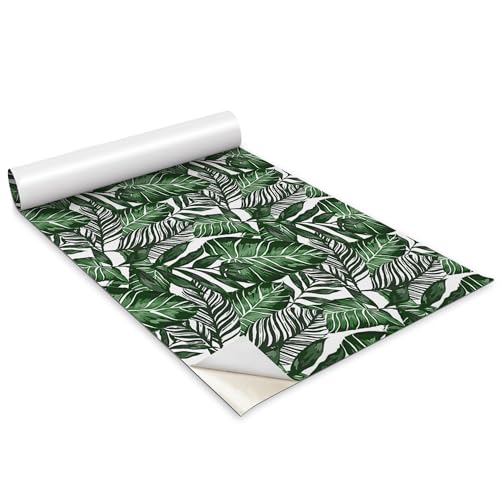 Papel pintado adhesivo hojas verdes para decorar el salón y dormitorio con estilo natural 2