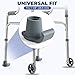 PTPUO Walker Ski Glides for Folding Walkers, Universal Walker Feet Glides & Sliders, Walker Skids or Slides, Walker Accessories for Seniors, Easy Replacement Walker Attachments (2 Pack, Gray)