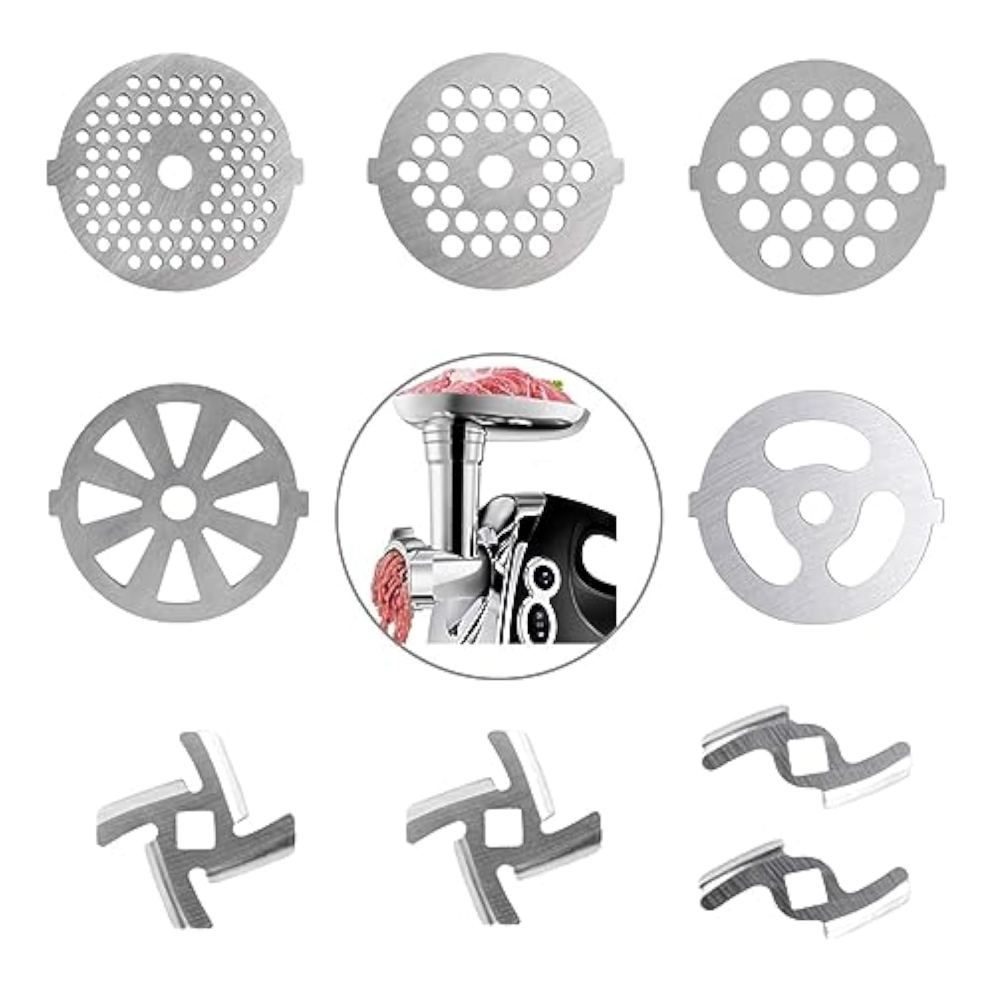 9X Durable Meat Grinder Plate Discs Attachment