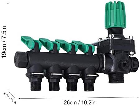 TOPINCN 4 Way Water Splitter Agricultural Sprayer Control Valve Accessories for Garden Hose Connector Tap Splitter Hose Manifold