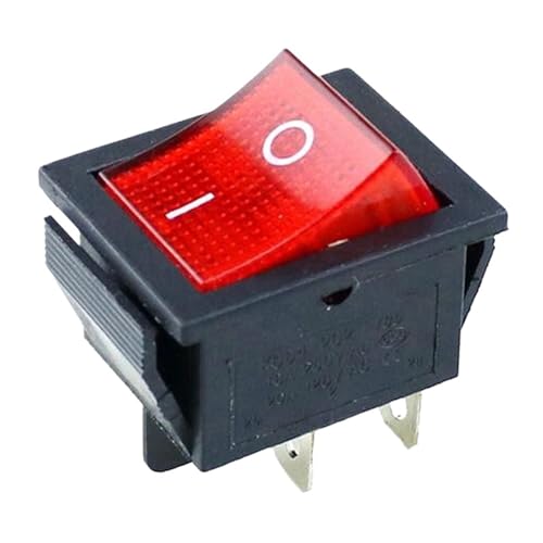 Interruptor basculante KCD4 verde con luz de 4 pines y 2 posiciones pack de 2 2