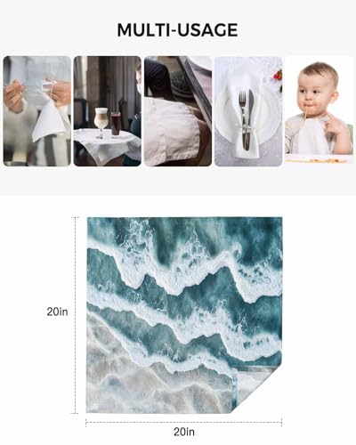 Servilletas de Tela Abstract Ocean Set de 4 miniatura 5