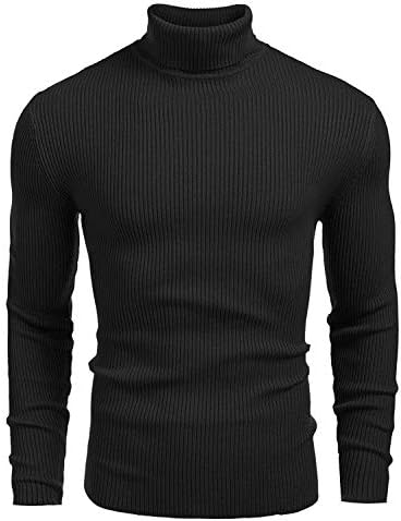 DENIMHOLIC Men's Cotton Turtle Neck Sweater, High Neck Sweater for Man