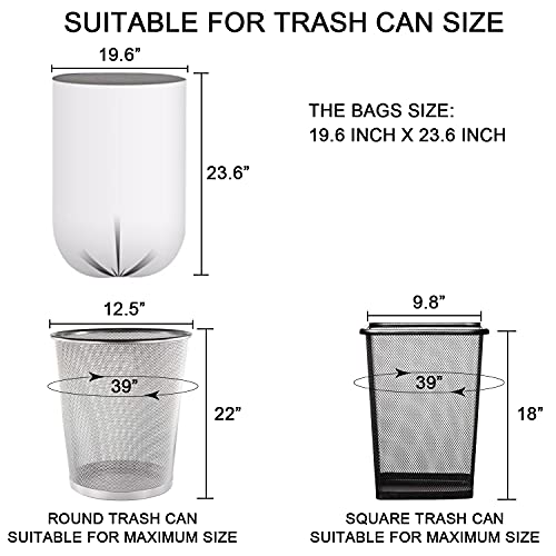 6 Gallon Trash Bags, Small Garbage Bags, Fits 5-6 Gallon Bins, Clear Wastebasket Trash Liners, 75 Counts #TOP1
