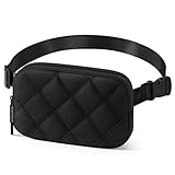 BesTour Fanny Pack for Women Men, Waterproof Belt Bag with Adjustable Strap & Back Anti-Theft Zipper Pocket, Lightweight Crossbody Bag for Travel, Workout, Running, Black