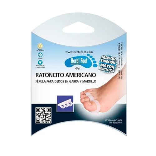 Férula para Dedos en Garra y Martillo. Ratoncito Americano. Separadores de Dedos. Corrector de Dedos. Protectores Pie. Dedos en Garra. Dedos Martillo. Talla Única. (Derecha)