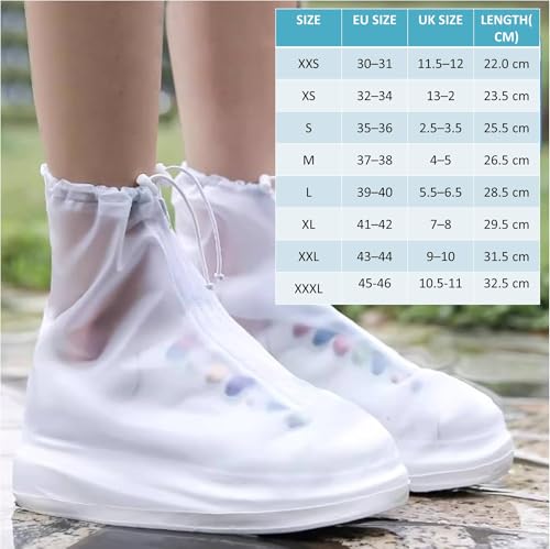 Image of Lify Waterproof Shoe Covers for Rain & Snow - Transparent Reusable Overshoes with Non-Slip PVC Rubber Sole for Men & Women - Protective Boot Covers for Cycling, Camping, Fishing, Travel, Gardening- 1 Pair