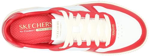 Skechers Women's Jade - Best in Class Leather Lace-Up Sneakers with Memory Foam, White/Red, 7.5