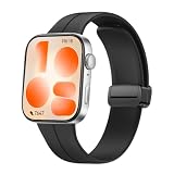 MELEJIA Cinturino di Ricambio Magnetico per Huawei Watch Fit 5 Pro/Fit 5/Watch Fit 4 Pro/Fit 4/Fit 3, Ricambio Cinturini, Regolabile Silicone Cinturino, Chiusura Magnetica Sicura-Nero
