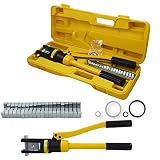 WFLNHB 16 Ton Hydraulic Wire Cable Lug Terminal Crimper Crimping Tool with 11 Dies YQK-300 Fit for for Welding Cables, Power Wires and Electrical Cables